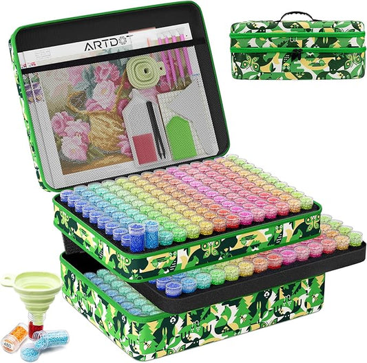 ARTDOT 420 Slots Storage Container for Diamond Painting Kits for Adults,Portable Diamond Painting Storage Box with Accessories and Tools