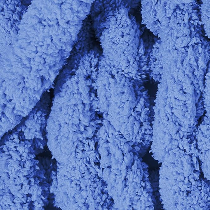 Chunky Yarn for Hand Knitting and Blankets – Super Soft Jumbo Chenille Yarn Pack for Crocheting, Bulky DIY Projects, 8 Skeins(Country Blue)