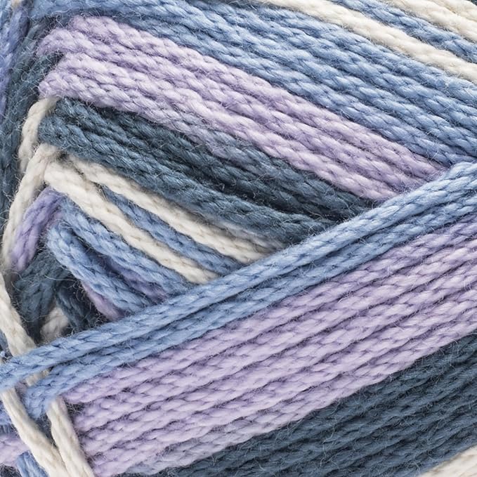 Caron All Day Cotton Yarn - 100g/3.5oz - 100% Mercerized Cotton - 173 Yards Bundle with Bella's Crafts Stitch Markers (Snow on The Beach)