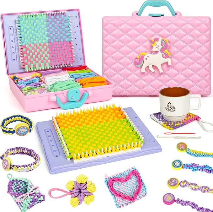 ZQIN Friendship Bracelet Making Kit for Girls 8+:Quick Maker DIY Arts and Crafts Toys, Best Christmas & Birthday Gifts for 6-12 Year Old Girls (Pink)