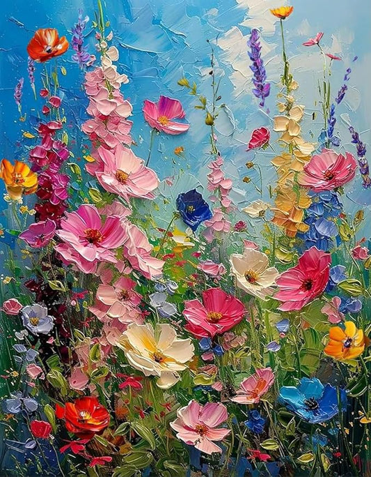 flower cross stitch kits for adults beginner,counted cross stitch kits printed stitching cute patterns dimensions needlepoint art crafts embroidery kits for adults beginners (15.7x11.8 inch)