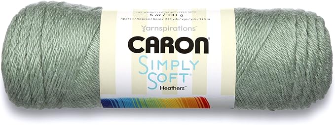 Caron H9700H9503 Simply Soft Heathers Yarn, 5 oz, Woodland Heather, 1 Ball