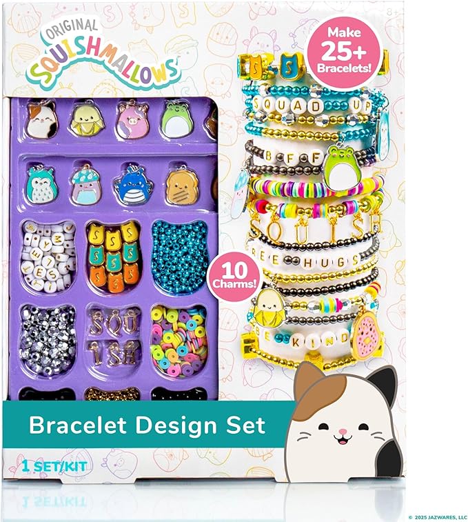 Original Squishmallows Bracelet Design Set, Cute & Friendship Bracelet Kit, Jewelry Making Kit, Charm Bracelet Making Kit, Beading & Jewelry Making, Friendship Bracelet Making Kit
