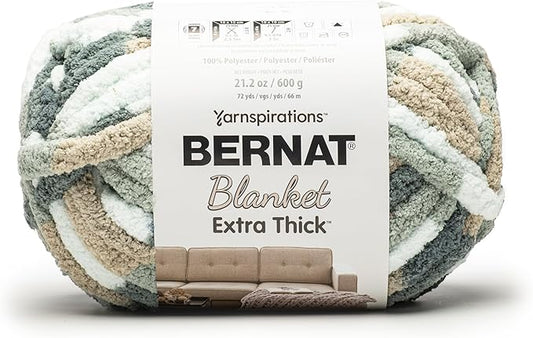 Bernat Blanket Extra Thick Slate Yarn - 1 Pack of 21.12oz/598.74g - 100% Polyester - #7 Jumbo - 72 Yards - Chunky Yarn for Hand Knitting, Crocheting, Crafts & Amigurumi