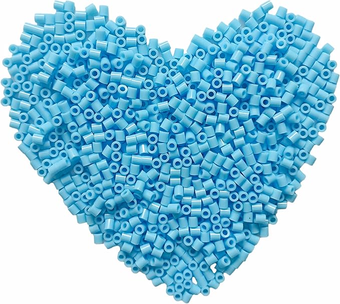 yowamho 6000 pcs beads fuse beads - 5mm light blue melting beads for crafts, hama beads bulk refill kit.