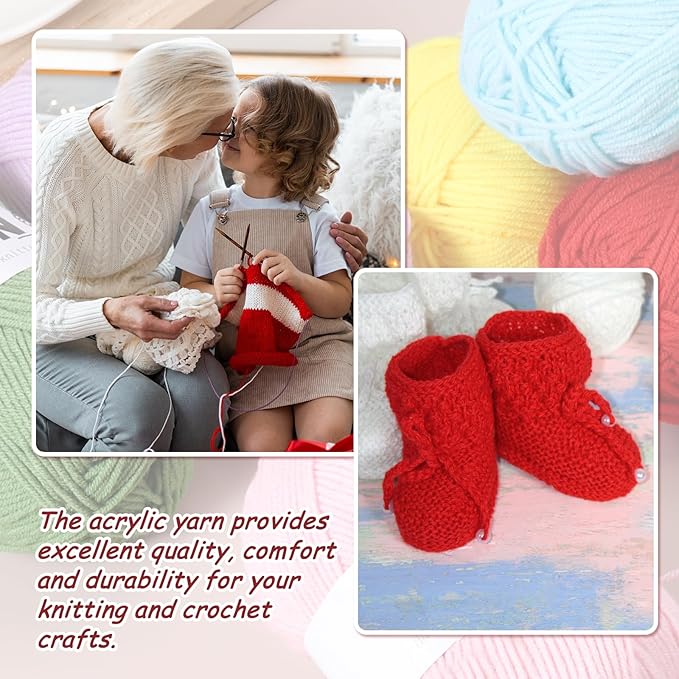 6Pcs Gold Acrylic Yarn 790 Yard 4 Ply Soft Crochet Yarns Sport Weight Yarn,[for DIY Crocheting Knitting Craft Blankets Hats]-300g