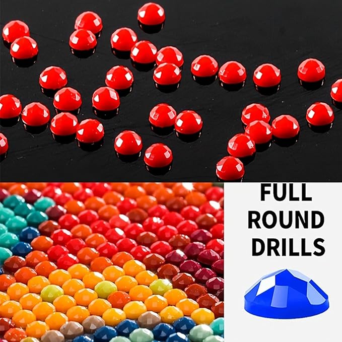 KUFWKEY Skull Diamond Art Kits for Adults,Skeleton Diamond Painting Kit for Beginner,DIY Handicrafts,Full Drill Round Diamond Dots Kits,Mosaic Gem Art and Crafts,Halloween Wall Decor 12x16 inch