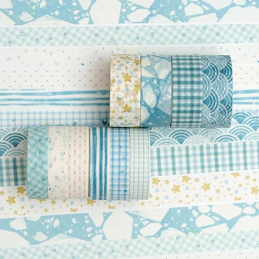 YUBBAEX 10 Rolls Vintage Washi Tape Set Basic Masking Retro Artwork Decorative Tapes for Arts, DIY Crafts, Journals, Planners, Scrapbook, Wrapping (Aloof)
