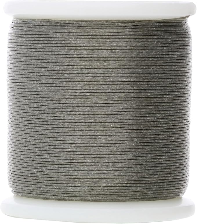 KO Nylon Beading Thread, Smoke Green Color, Japanese Pre-Waxed 100% Nylon, 330TEX, Tangle Resistant Knotting Cords, 50m /55 yds Spool, Use for Seed Bead Projects, Loom Work & Bead Weaving