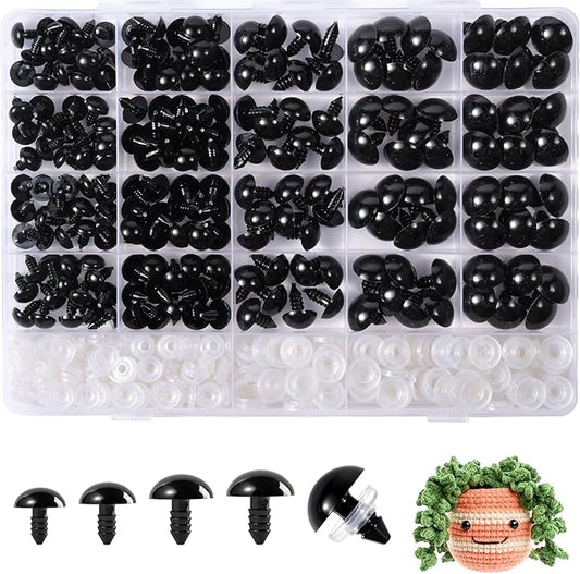XKDOUS 12-20 mm, 5 Sizes Safety Eyes for Crocheting, Crochet Eyes for amigurumi, Stuffed Animal Doll Eyes for DIY Crafts