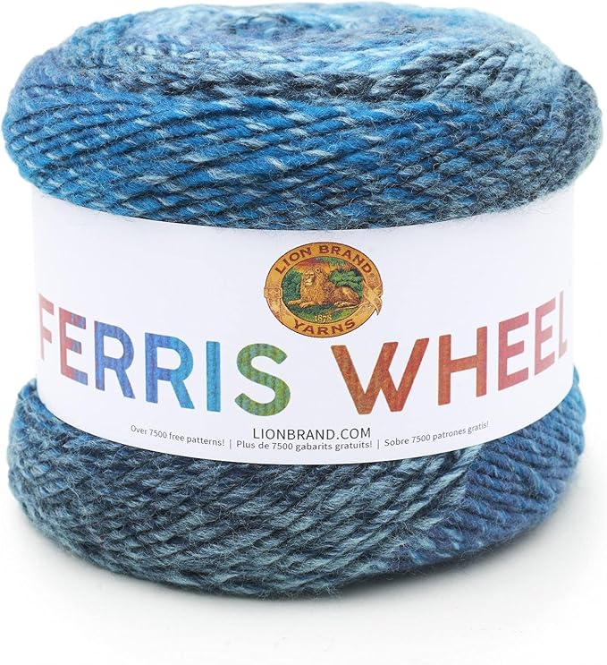 Lion Brand Yarn, Muticolor Ferris Wheel Yarn for Knitting, Crocheting, and Crafts, Full Moon, 1 Pack