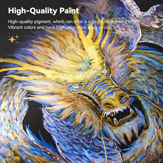 LIGHTWISH Metallic Waterolor Paints,8 Star Colors,Artist Glitter Solid Watercolors with 1 Water Brush Pen for Artists, Students and Beginners