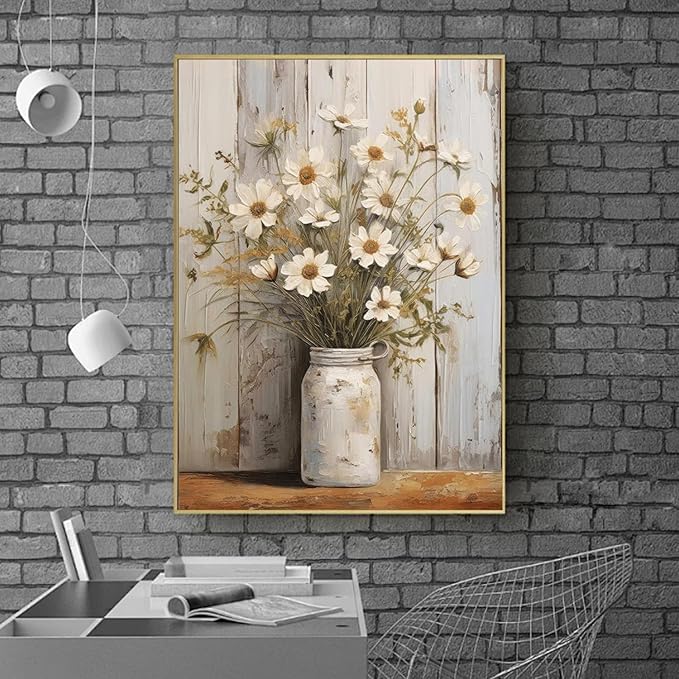 ARPADAMO Vintage Diamond Art Kits for Adults,5D Diamond Painting DIY Flower Diamond Art Diamond Painting Kits for Adult,Round Full Drill Diamond, Diamond Art Kits for Home Decor-12x16inch