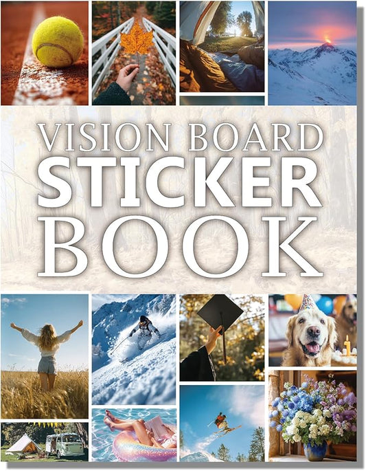 Sawnfay Vision Board Book - 2026 Vision Board Sticker Book, with Motivational Images & Quotes, Vision Board Kit & Supplies for Women