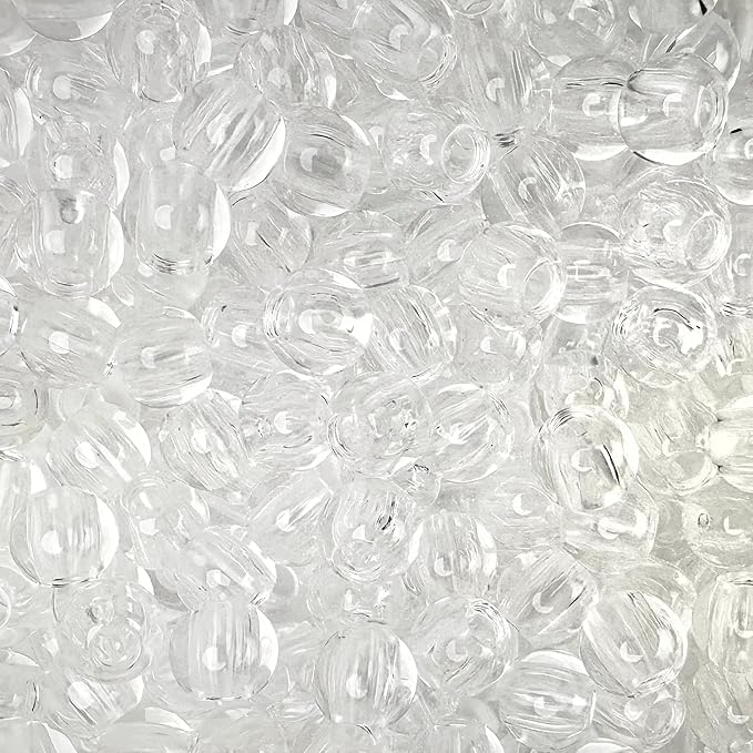 300 acrylic large hole beads for crafts and for hair 10mm x 12mm acrylic barrel beads with 5.7mm large hole, clear for men and women