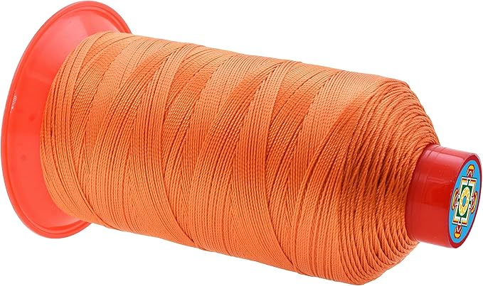 Mandala Crafts Size 207 630D T210 Bonded Nylon Thread - Orange 800 YDs Tex 210 Heavy Duty Sewing Threads for Leather, Jeans, Weaving, Outdoor Marine Upholstery