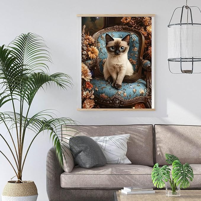 igoodom Diamond Art Kits for Adults, Cat Diamond Art Kits, Full Drill Round Cat Diamond Painting Kits, DIY Gem Art and Crafts for Home Wall Decor Gift 12x16inch
