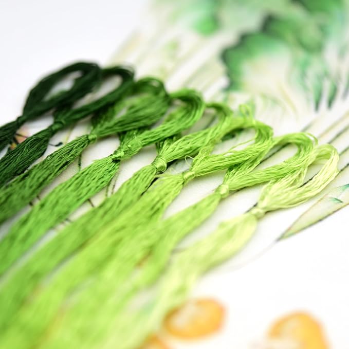Natural Silk Thread – 7 Colors, 110m Each, Handmade Silk Embroidery Floss for Hand Embroidery, Cross-Stitch, Needlework Projects(04)