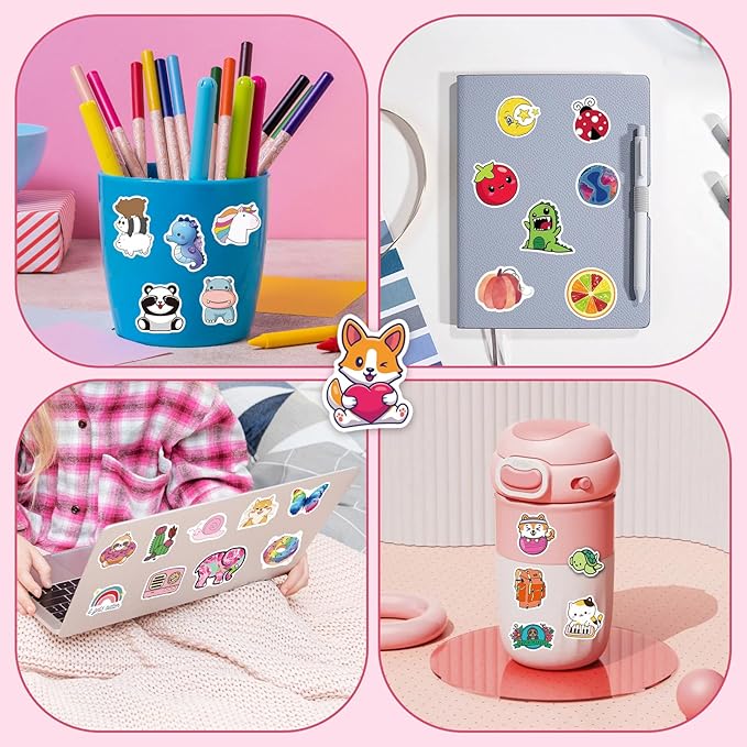 200pcs water bottle stickers for kids teens, waterproof vinyl stickers, stickers for water bottles