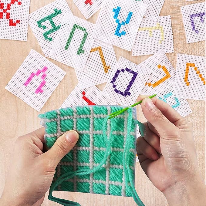 Allazone 59 PCS Mesh Plastic Canvas Sheets Kit Including 24 PCS Clear Plastic Canvas, 12 Color Acrylic Yarn for DIY Crafts Embroidery Cross Stitch, Acrylic Yarn Crafting, Knit and Crochet Projects