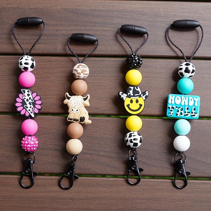 MUBYOK F01 Western Car Freshie Hangers Making Kit DIY Silicone Beads Hanging Charms Accessories Supplies
