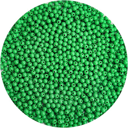 bonny boxx 2000pcs 4mm smooth emerald acrylic round beads, plastic resin bubblegum balls chunky gumball beads for necklace and bracelet making, crafting supplies