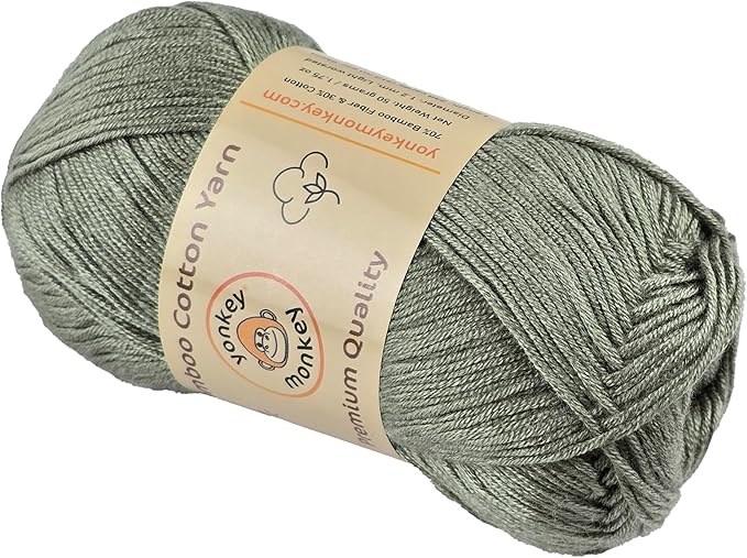 10-Pack of Yonkey Monkey 500 Grams Yarn - 70% Rayon derived from Bamboo, 30% Cotton - Imported - Pea Green 9012