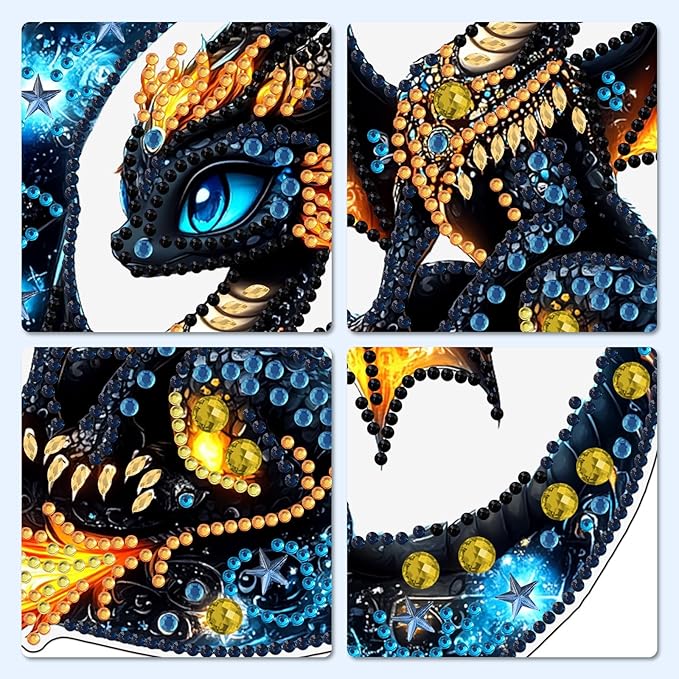 MXJSUA Dragon Special Shaped Hanging Diamond Painting Art Kits for Adults, Crystal Rhinestone Acrylic Gem Art Pendant Ornaments Kit for Home Decor and Gift 7.87 * 7.87 Inch