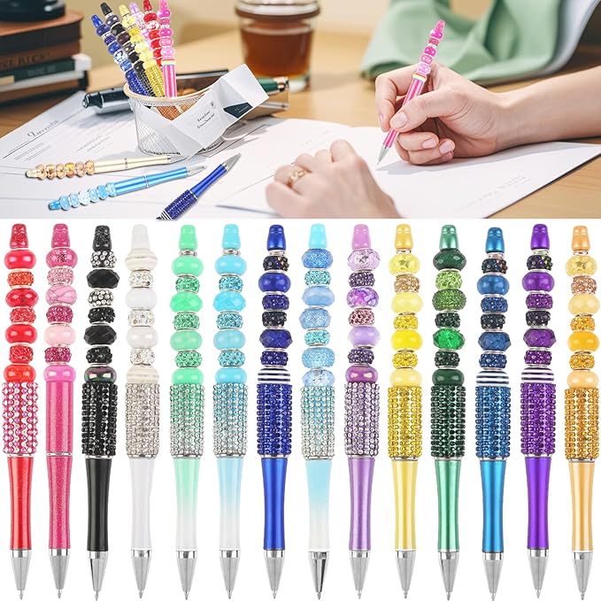 200 Pcs Large Hole Beads for Jewelry Making, Assorted European Craft Big Beads Large Hole Lampwork Murano Bead Fairy Wand Garden Bead for DIY Beadable Pens Charm Bracelet Necklace Decoration Supplies
