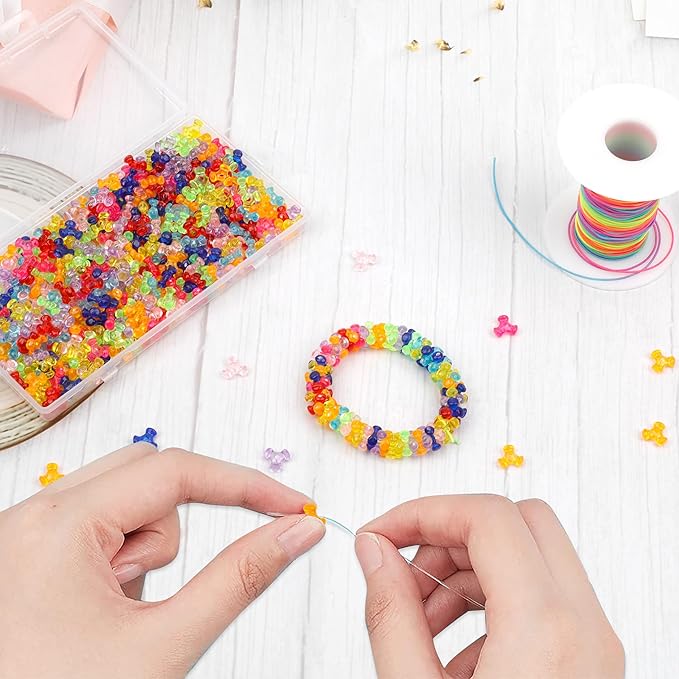 gmma pony beads for bracelet transparent colorful beads for friendship bracelets plastic triangle beads for diy bracelets necklace jewelry making friendship party decoration supplies