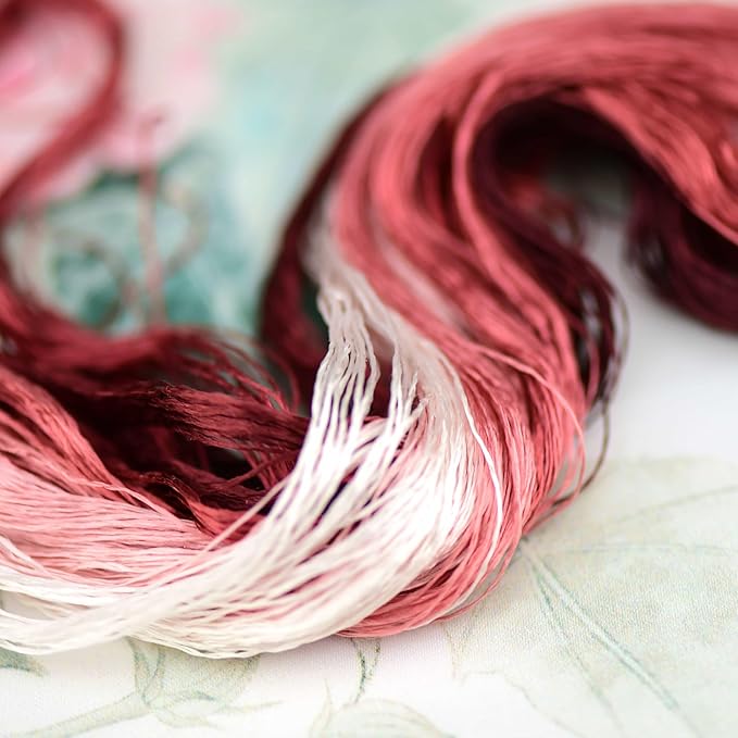 Mulberry Silk Floss Embroidery Thread Floss-Cross Stitch Threads China Silk Woven Jewelry Threads DIY Sewing Kits (24)