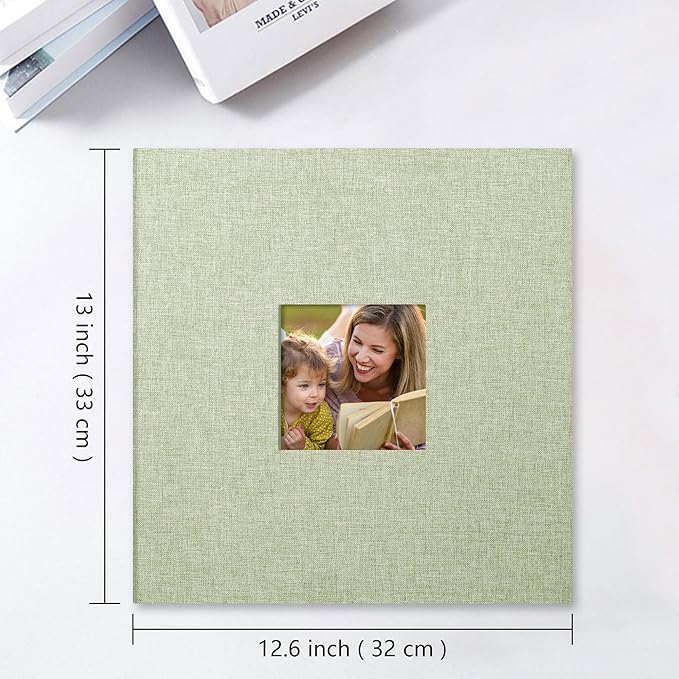 Vienrose Photo Album Self Adhesive 13x12.6 for 600 Photos Linen Scrapbook 120 Pages Turquoise