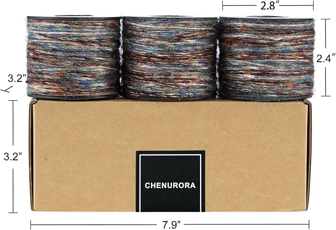Sparkle Yarn, Glitter Yarn for Knitting Crocheting Crafts DIY, Set of 3 Rolls (Bronze Nebula)