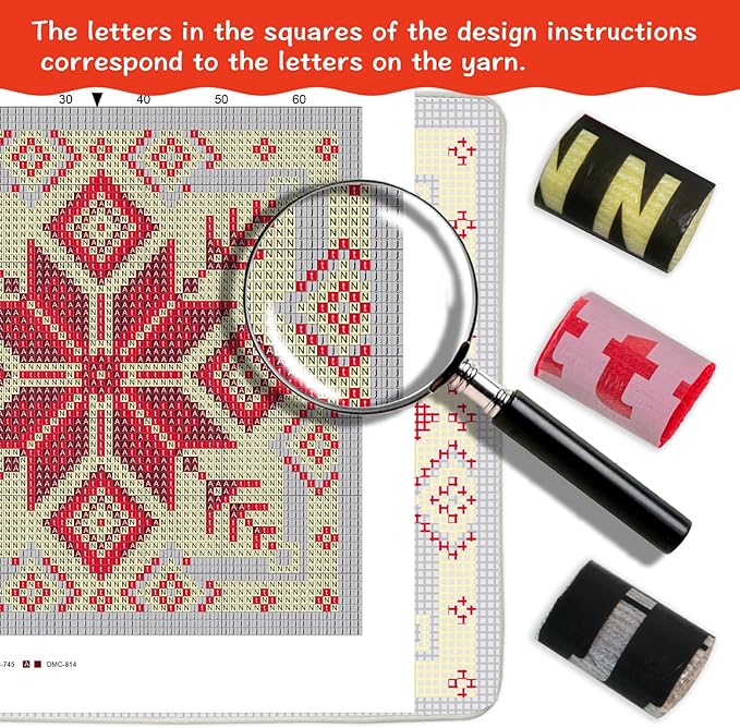 MIAOLLUN Latch Hook Kit, Christmas Latch Hook Kits for Adults DIY Decorative Pillowcase Embroidery Cross Stitch Arts Craft for Home Sofa Furniture 17X17inch Christmas Reindeer
