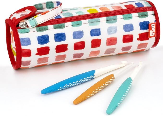 Prym Crochet Hook Roll & Organizer, Rainbow Specks