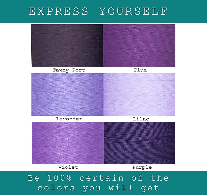 BlesSew Sewing Thread in Purple Color Tones – 6 Spools of Polyester Thread for Sewing Machine for Beginners, Hand Stitching & Quilting - 1000 yds per Spool