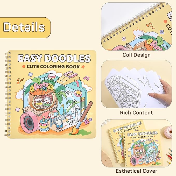 Adult Coloring Book, 30 Pages Cartoon Scene Coloring Books to Relax and Relieve Anxiety, Gift for Mother's Day, Birthdays, Christmas, Anniversaries