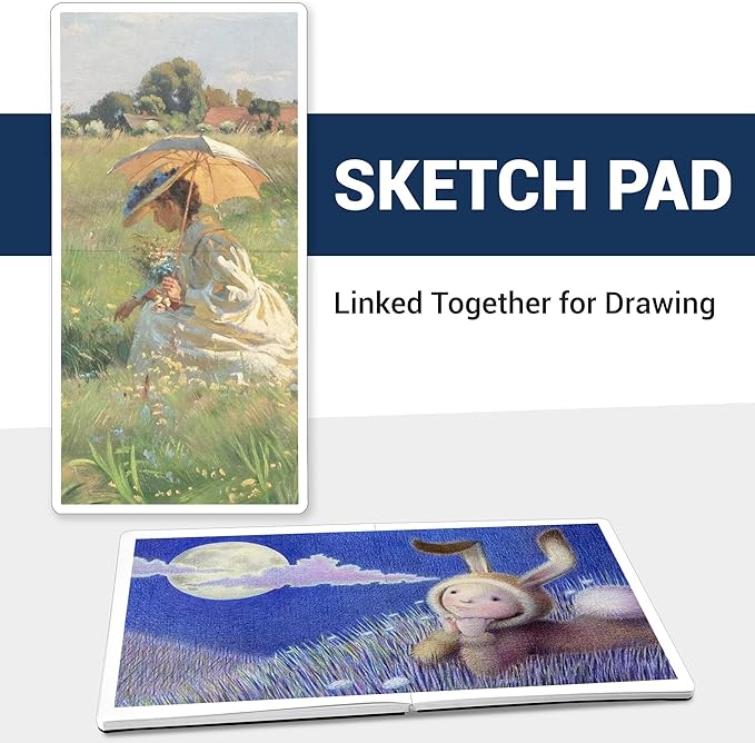 Hardcover Sketchbook for Drawing, 8.3"X 8.3" Square Sketch Book with 120 GSM Thick Drawing Paper, 192 Pages/96 Sheets Sketch Pad for Adults and Kids, Art Journal for Beginners Artists, Blue