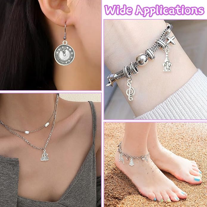 Antique Silver Cross Drink Insect Animal Theme Charms for DIY Jewelry Bracelet Necklace Earring Keychain Decor