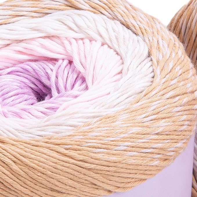 Yarn Art Bouquet Pure Cotton Yarn - 546 yds 8.80 Oz Multicolor Marbled Cotton Yarn - Rainbow Crochet for All Season Projects -%100 Cotton Fine(3) - Yarn (1 Skein) (708)