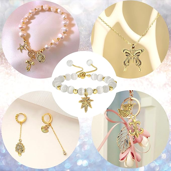 SANNIX 350Pcs Antique Gold Charms Bulk Lots Jewelry Making Charms Assorted Pendants for DIY Necklace Bracelet Earring Making and Crafting
