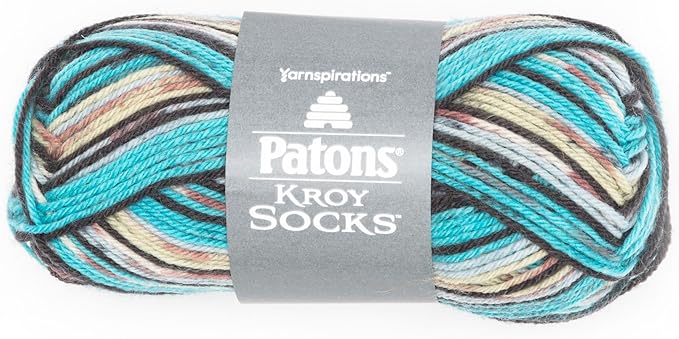 Patons Kroy Socks Yarn - (1) - 1.75 oz - Turquoise Jacquard - For Crochet, Knitting & Crafting