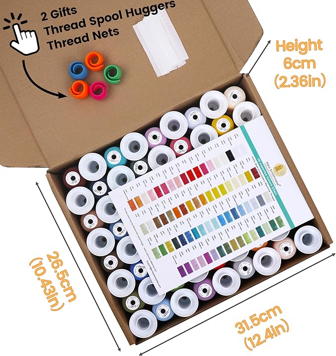 100% Frosted Matt Embroidery Machine Thread 72 Spools 40WT Each Spool 500M (550Y) Compatible with Brother Babylock Janome Singer Pfaff Bernina Embroidery Sewing Machine-Made by New brothread