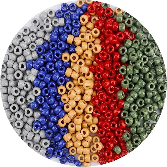 qpixvb 1100pcs pony beads,beads for hair,cute craft bead for bracelets making,small braid bead with holes,colorful jewelry making supplies for adults,9mm