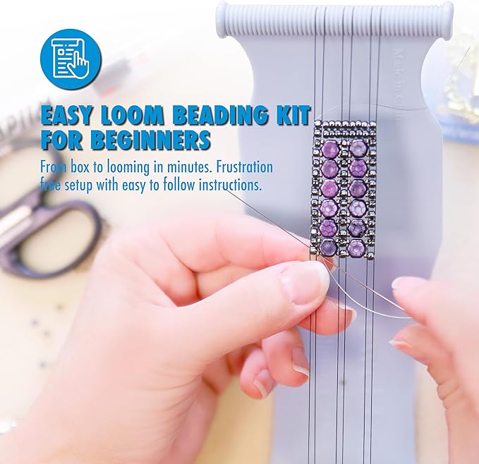 Beadalon Jewel Loom Kit with Bag, Needle & Threader – Complete Starter Set for Bracelets & Woven Designs