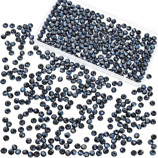 laopottbeads 500pcs 6mm crystal glass beads for jewelry making beads for bracelets necklace pendants making supplies(navy blue)