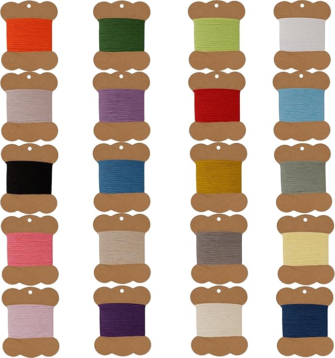 Wool Embroidery Thread 50m Each Spool X 20Pcs,Darning Wool Blend Thread for Embroidery, Hand Sewing DIY,Machine Sewing,42S/2 (Colour B)