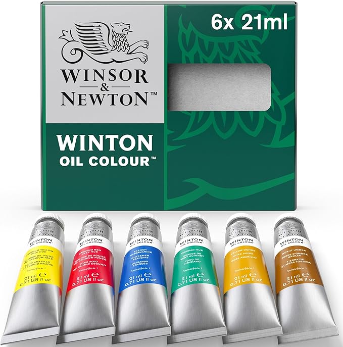 Winsor & Newton Winton Oil Color Paint, Intro Set, 6 x 21ml Tubes, Multicolor, 0.73 Fl Oz (Pack of 6)