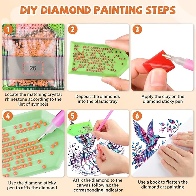 Masendp Hummingbird Diamond Painting Double-Sided Wall Hanging Set, DIY Irregular Shaped Rhinestone Window Decoration Set, Suitable for Home and Garden Wall Decoration Gifts