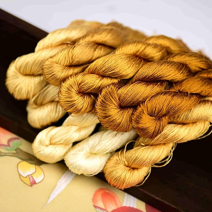 Natural 100% Silk Thread, Handmade Embroidery Thread Silk Floss 9 Colors 110m Each (36)